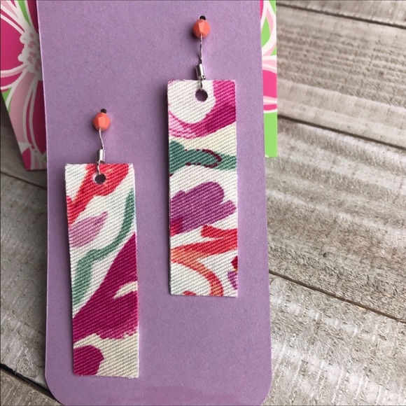 NWT 2PAIR SET Earrings Glass Beaded Fabric Dangle - Picture 4 of 10